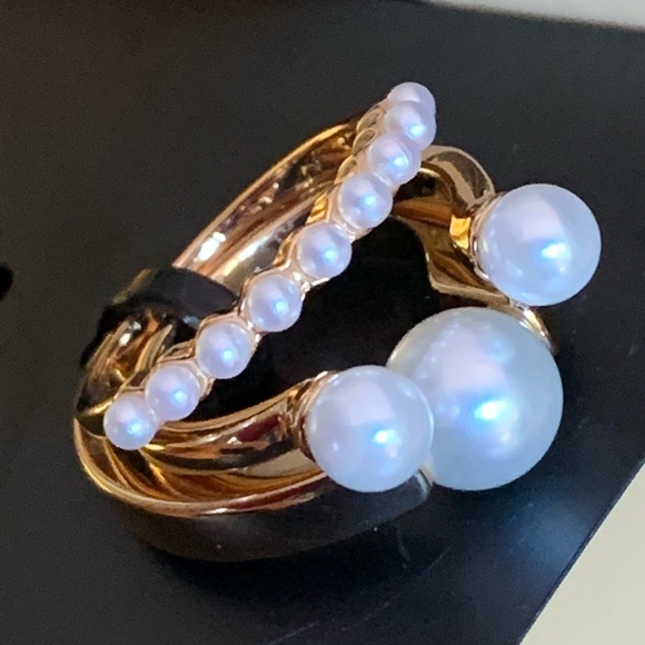 NWT Good tone 3 Pc set stack rings faux pearl - Picture 3 of 5